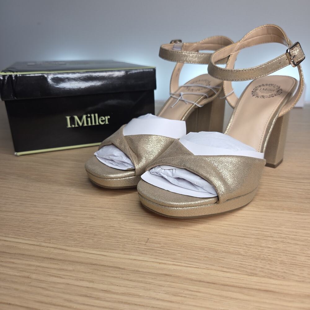 I. Miller IM Sequoia Womens Block Heel Sandals US SIZE 6.5 M Taupe NIB